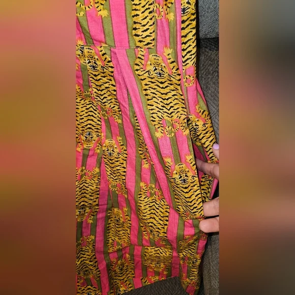 Uncle Frank Nwt Pink And Green Stripes Tiger Romper Xs - Picture 5 of 5